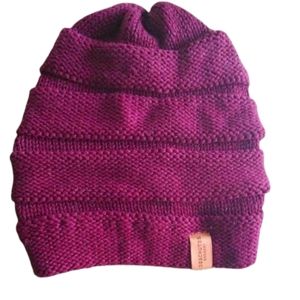 Deschutes Brewery - Women's Maroon Stretchy Knit Beanie Hat - One Size Fits All